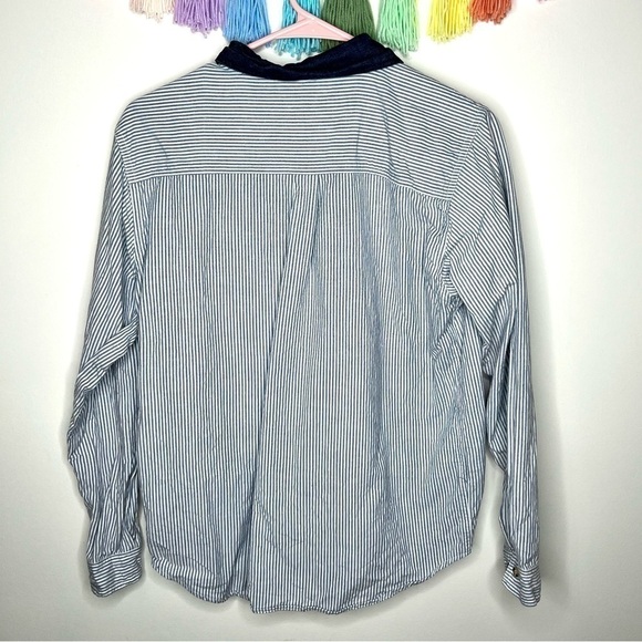 Cabin Creek Seersucker Stripe Button Down Long Sleeve Christmas Shirt Medium P - Picture 9 of 10